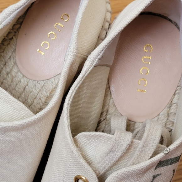 GUCCI WEDGE ESPADRILLE PLATFORM SNEAKERS - Picture 9 of 9